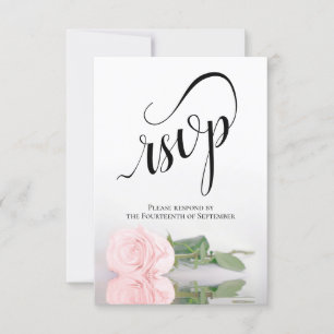 Cartons Réponse Élégant Mariage rose rose rose pâle à longue tige