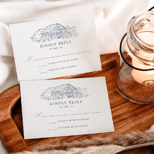 Cartons Réponse Elegant Marine Rustic Barn Mariage