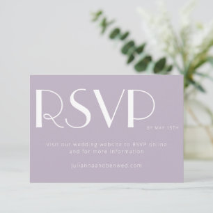 Cartons Réponse Elégant minimaliste Dusty Lilac Deco Mariage en li