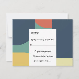 Cartons Réponse Elégant moderne rétro coloré Abstrait Art Mariage