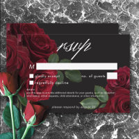 Élégant Moody Blood Red Roses Floral No Dinner