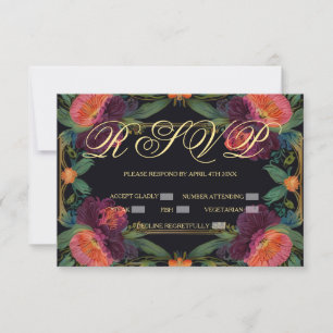 Cartons Réponse Élégant moody rose poachy boho floral