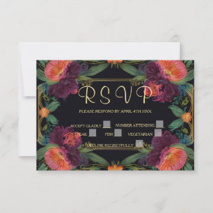 Cartons Réponse Élégant moody rose poachy boho floral