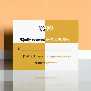 Cartons Réponse Elégant Noir Argent Or Moderne Simple Mariage