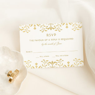 Cartons Réponse Élégant or Vintage Mariage glamour