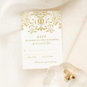 Cartons Réponse Élégant or Vintage Mariage glamour