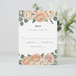 Cartons Réponse Élégant Ovale de Mariage Floral & Treillis Doré