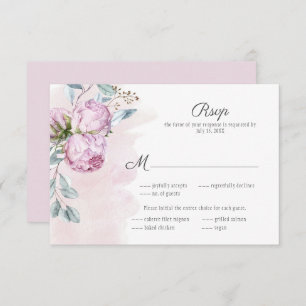 Cartons Réponse Elégant Peonies Roses Sage Mariage de verdure