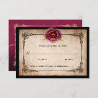 Élégant Plum Bourgogne Or et Mariage noir