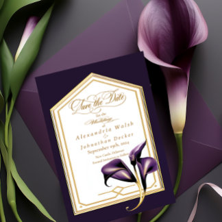 Cartons Réponse Élégant Purple Floral Script Mariage Enregistrer L
