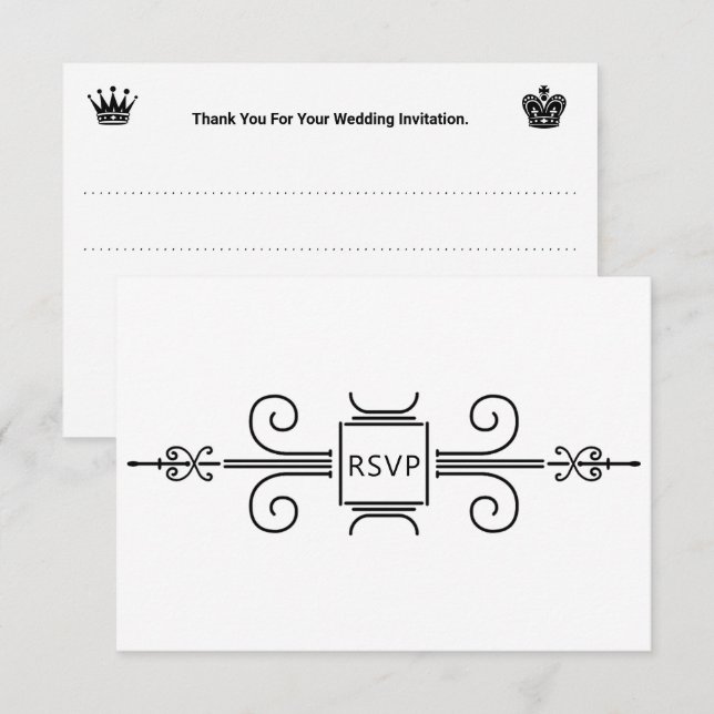 Cartons Réponse Élégant rose rose vert rose Rose Mariage Invi (Devant / Derrière)