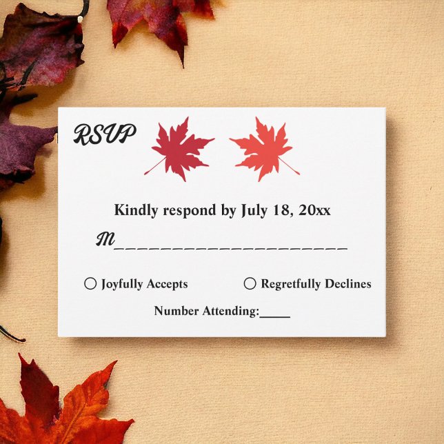 Cartons Réponse Elégant Rustic Fall quitte Boho Chic Mariage de au (Créateur téléchargé)
