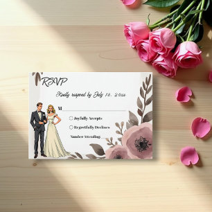 Cartons Réponse Elégant Rustique Aquarelle Floral Romantique Maria