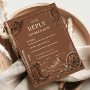 Cartons Réponse Élégant Rustique de la Prairie Vintage