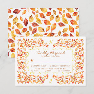 Cartons Réponse Élégant Rustique Terracotta Automne Feuilles Maria
