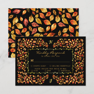 Cartons Réponse Élégant Rustique Terracotta Automne Feuilles Maria