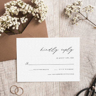 Cartons Réponse Élégant script manuscrit Simple Mariage moderne