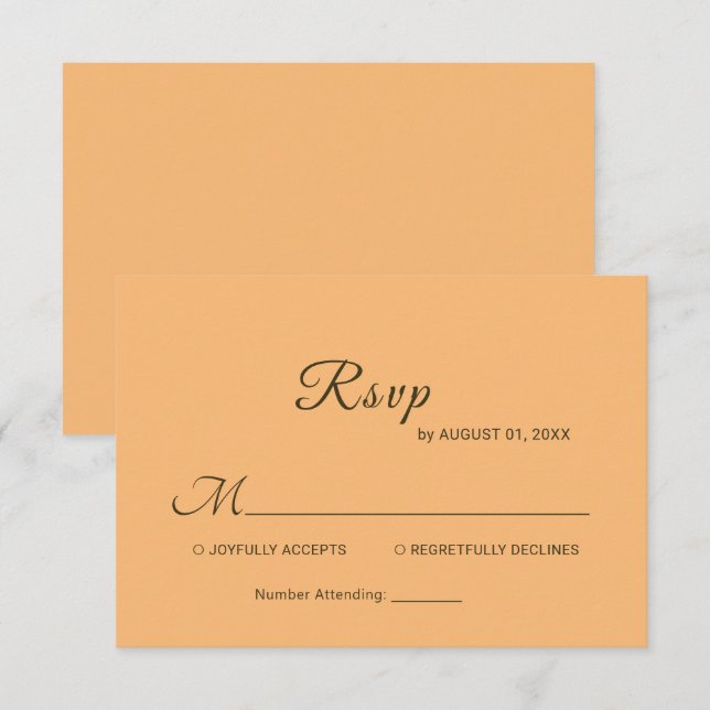Cartons Réponse Élégant simple Mariage de monogramme (Devant / Derrière)