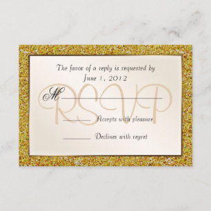 Cartons Réponse Élégant Sparkling Gold Sweet 16 Parties scintillan