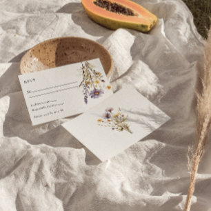 Cartons Réponse Élégant violet Floral Boho Chic Mariage unique