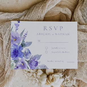 Cartons Réponse Élégant violet violet Mariage d'aquarelle