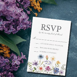 Cartons Réponse Elegant Wildflower Spring Wedding