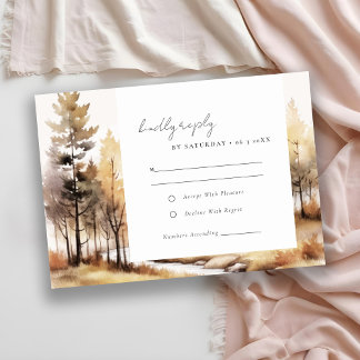 Cartons Réponse Elégante aquarelle automne Mariage paysage d'autom
