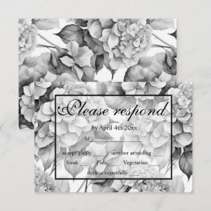 Cartons Réponse Elégante aquarelle blanche grise noire