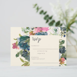 Cartons Réponse Elégante aquarelle Botanique Floral Mariage