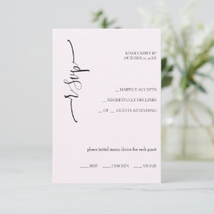 Cartons Réponse Élégante calligraphie Exotique Rose Doux