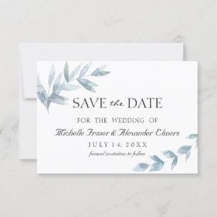 Cartons Réponse Élégante feuille aquarelle botanique save the date