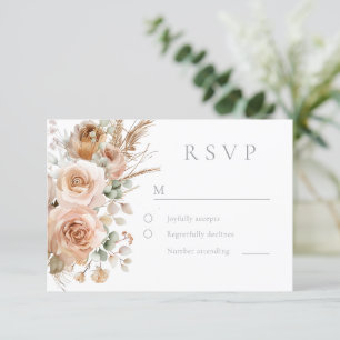 Cartons Réponse Elégante Fleurs Bohémiennes Mariage moderne