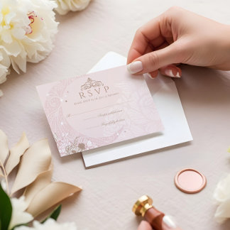 Cartons Réponse Élégante Florales Roses Étoiles Lune Tiara Quincea