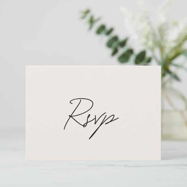 Cartons Réponse Élégante Mariage classique beige (Debout devant)