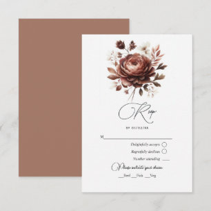 Cartons Réponse Élégante Mariage Fleuriste Mousse au Moka