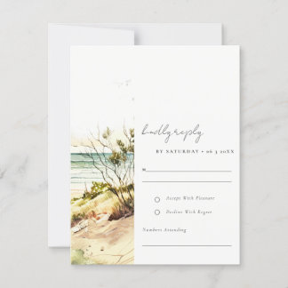 Cartons Réponse Elégante Plage de la côte Dusky Mariage de la mer