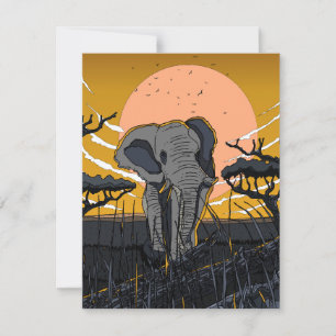 Cartons Réponse Eléphant africain