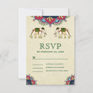Cartons Réponse Éléphants traditionnels Mariage indien