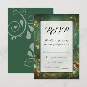 Cartons Réponse Emerald Green Mariage forestier enchanté