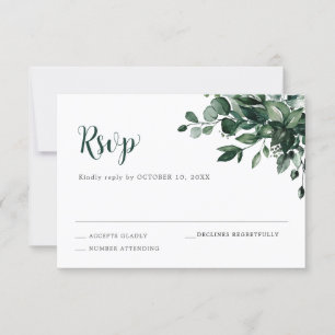 Cartons Réponse Emerald Greenery Eucalyptus Mariage botanique