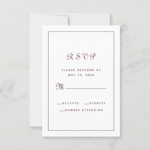 Cartons Réponse Enclosure de mariage classique avec écriture éléga