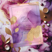 Encre à alcool fluide violette et or élégante