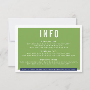 Cartons Réponse ENFERMER DÉTAILS fun bold block navy green