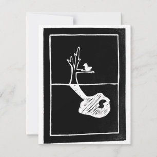 Cartons Réponse Enraciné ailleurs - ombre d'oiseau linogravure