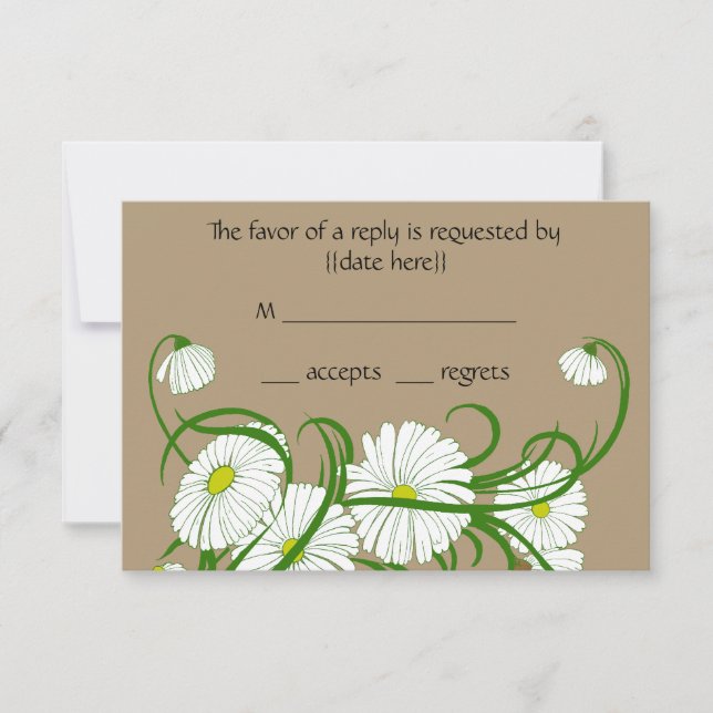 Cartons Réponse Ensemble de mariage de fleurs de marguerite de Ger (Devant)