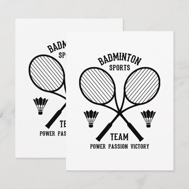 Cartons Réponse Équipe de badminton (Devant / Derrière)