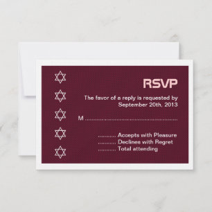 Cartons Réponse Étoile de David Bat mitzvah Motif