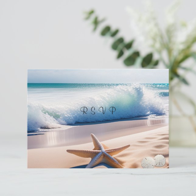 Cartons Réponse Étoile de mer de plage Sable Vagues  (Debout devant)
