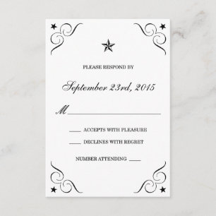 Cartons Réponse Étoile solitaire blanche et noire épousant des