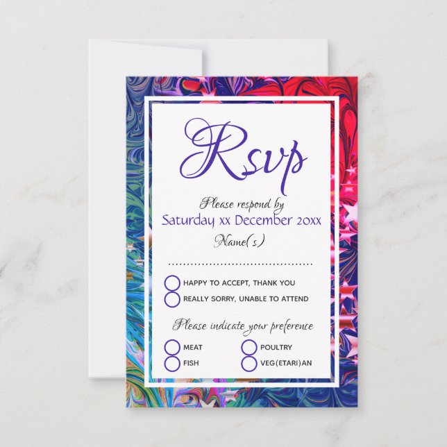 Cartons Réponse ÉTOILES DE NOËL | Hiver Abstrait | Repas festif (Devant)